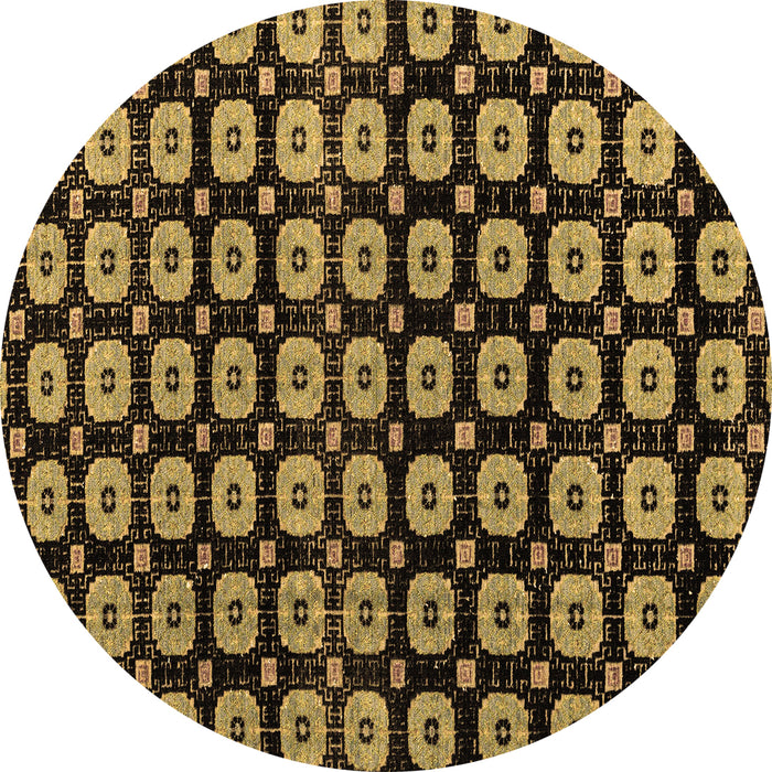 Round Machine Washable Abstract Brown Modern Rug, wshabs4617brn