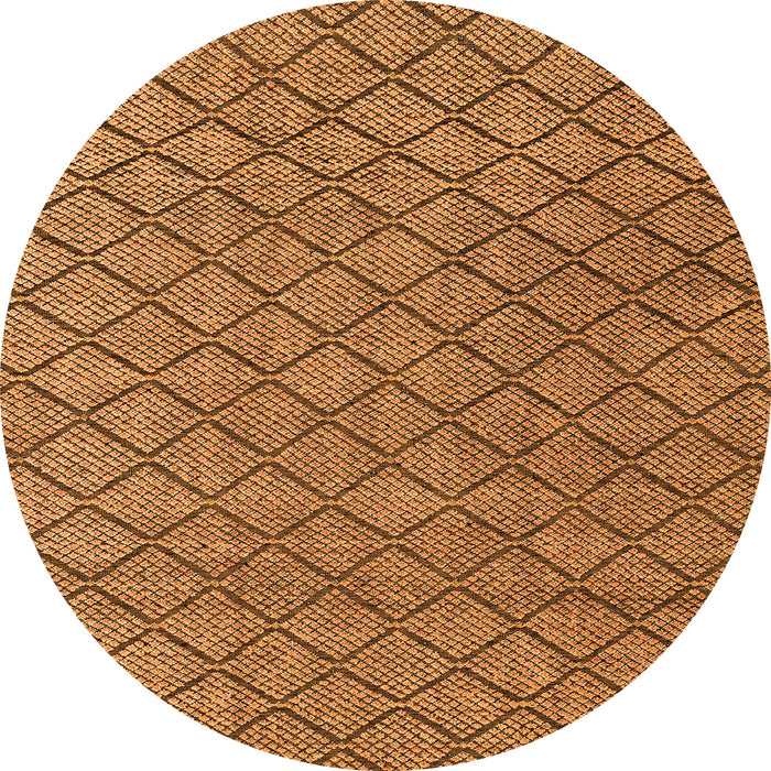 Round Machine Washable Abstract Orange Modern Area Rugs, wshabs4618org