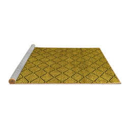 Sideview of Machine Washable Abstract Yellow Modern Rug, wshabs4618yw