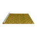 Sideview of Machine Washable Abstract Yellow Modern Rug, wshabs4618yw