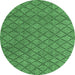 Round Abstract Emerald Green Modern Rug, abs4618emgrn