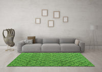 Machine Washable Abstract Green Modern Rug, wshabs4618grn