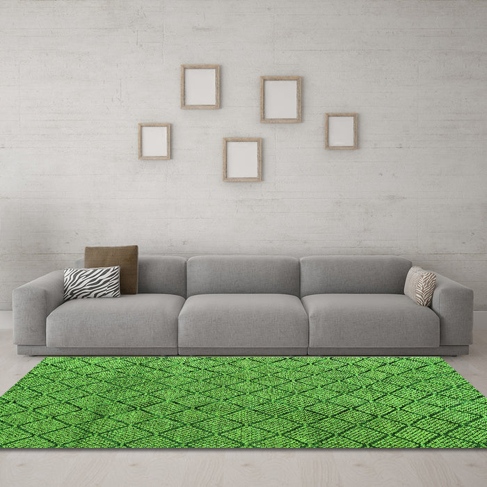 Machine Washable Abstract Green Modern Area Rugs in a Living Room,, wshabs4618grn
