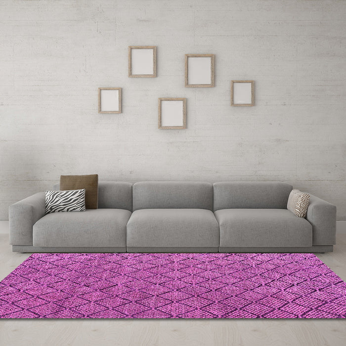Machine Washable Abstract Pink Modern Rug in a Living Room, wshabs4618pnk