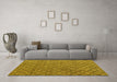 Machine Washable Abstract Yellow Modern Rug in a Living Room, wshabs4618yw