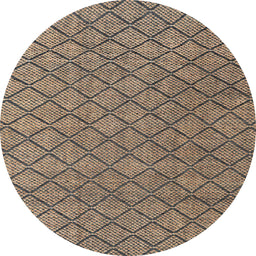 Round Abstract Dark Brown Modern Rug, abs4618