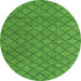 Round Machine Washable Abstract Green Modern Area Rugs, wshabs4618grn