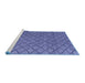 Sideview of Machine Washable Abstract Blue Modern Rug, wshabs4618blu