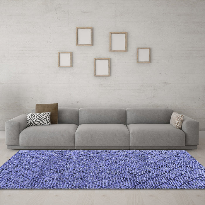 Machine Washable Abstract Blue Modern Rug in a Living Room, wshabs4618blu