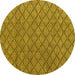 Round Abstract Yellow Modern Rug, abs4618yw