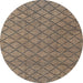 Round Machine Washable Abstract Dark Brown Rug, wshabs4618