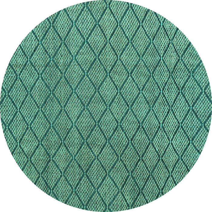 Round Abstract Turquoise Modern Rug, abs4618turq