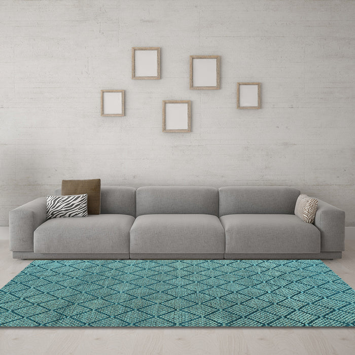 Machine Washable Abstract Light Blue Modern Rug in a Living Room, wshabs4618lblu