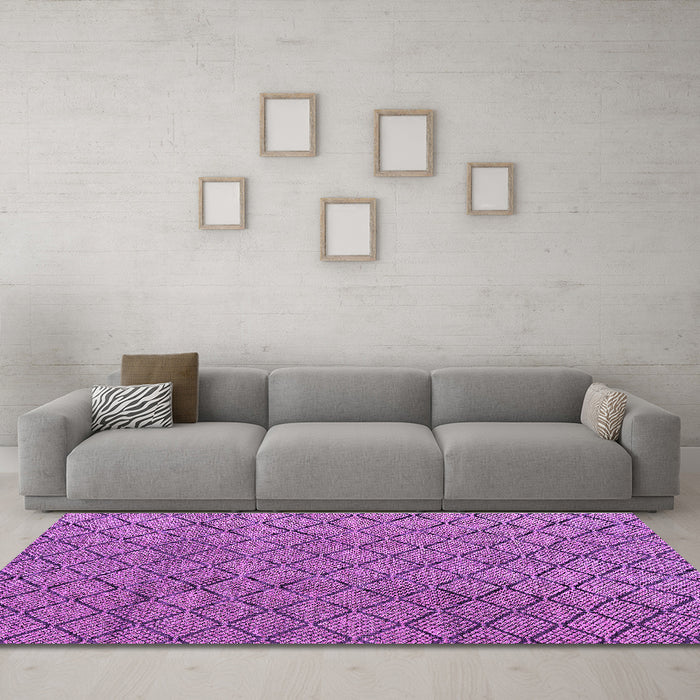 Machine Washable Abstract Purple Modern Area Rugs in a Living Room, wshabs4618pur