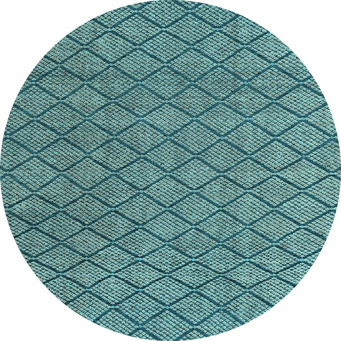 Round Abstract Light Blue Modern Rug, abs4618lblu