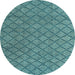 Round Abstract Light Blue Modern Rug, abs4618lblu