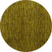 Round Machine Washable Abstract Yellow Modern Rug, wshabs4619yw