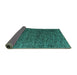 Sideview of Abstract Turquoise Modern Rug, abs4619turq