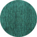 Round Abstract Turquoise Modern Rug, abs4619turq