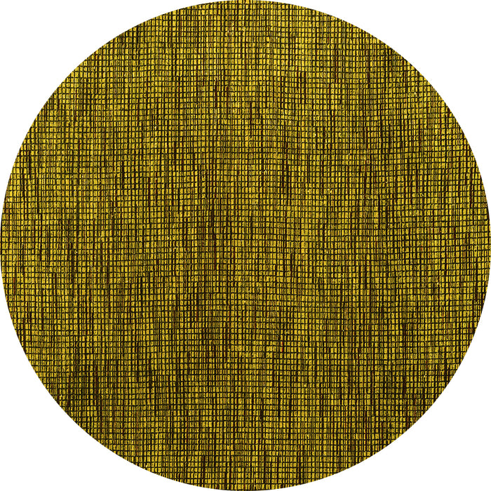 Round Abstract Yellow Modern Rug, abs4619yw