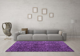 Machine Washable Abstract Purple Modern Area Rugs in a Living Room, wshabs4619pur