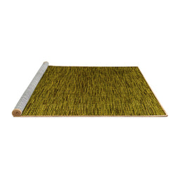 Sideview of Machine Washable Abstract Yellow Modern Rug, wshabs4619yw