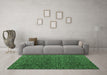 Machine Washable Abstract Emerald Green Modern Area Rugs in a Living Room,, wshabs4619emgrn