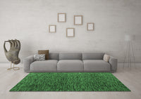 Machine Washable Abstract Emerald Green Modern Rug, wshabs4619emgrn