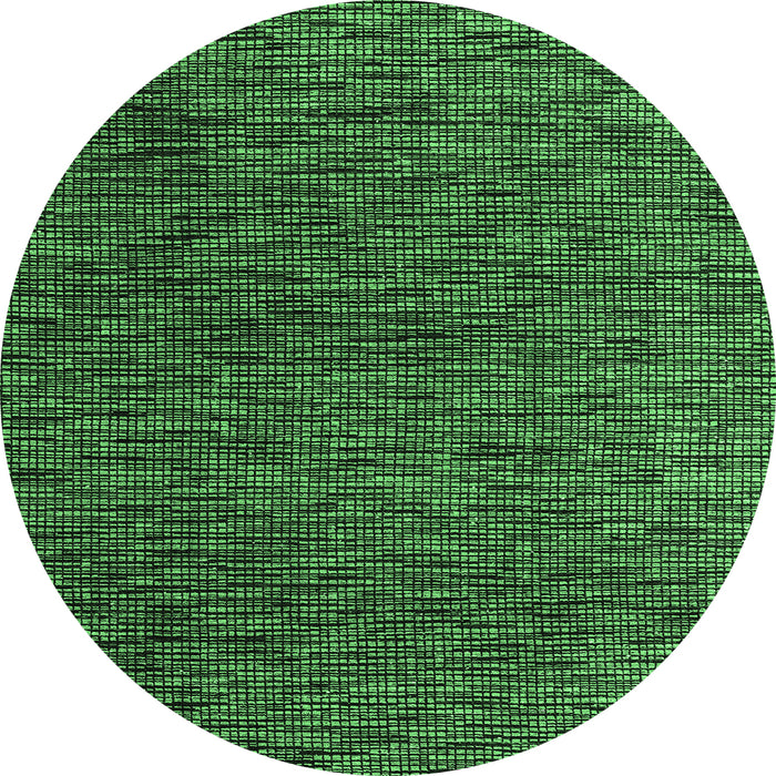 Round Machine Washable Abstract Emerald Green Modern Area Rugs, wshabs4619emgrn