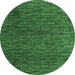 Round Abstract Emerald Green Modern Rug, abs4619emgrn