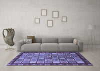 Machine Washable Abstract Blue Modern Rug, wshabs461blu