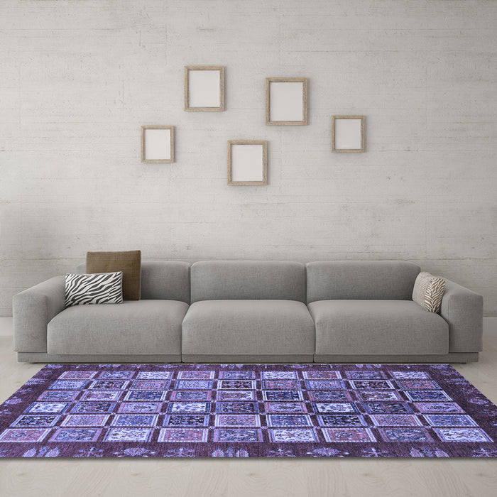 Machine Washable Abstract Blue Modern Rug in a Living Room, wshabs461blu