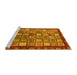 Sideview of Machine Washable Abstract Yellow Modern Rug, wshabs461yw