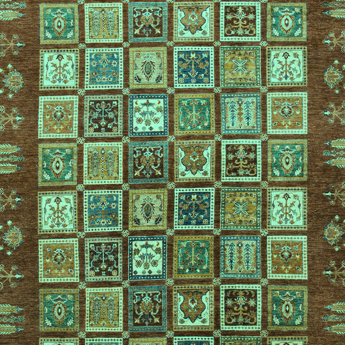 Machine Washable Abstract Turquoise Modern Area Rugs, wshabs461turq