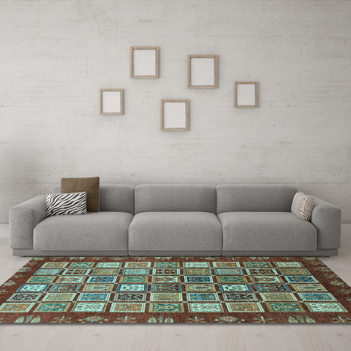 Machine Washable Abstract Light Blue Modern Rug in a Living Room, wshabs461lblu