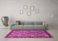 Machine Washable Abstract Purple Modern Rug, wshabs461pur