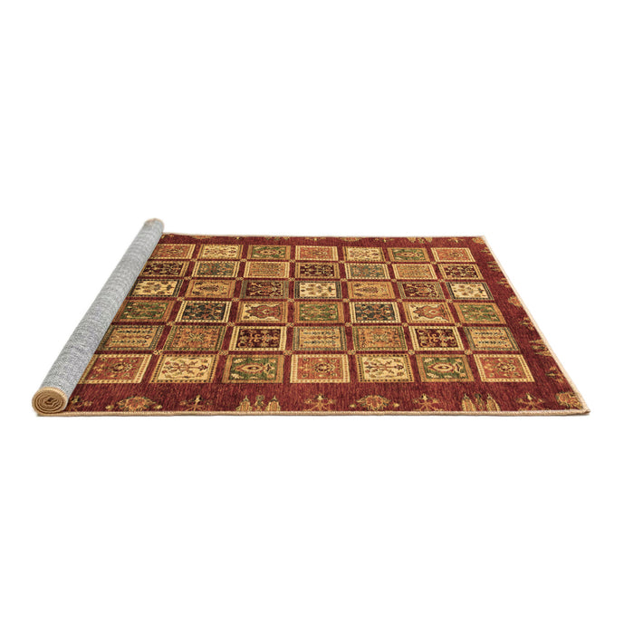 Sideview of Machine Washable Abstract Brown Modern Rug, wshabs461brn