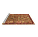 Sideview of Machine Washable Abstract Brown Modern Rug, wshabs461brn