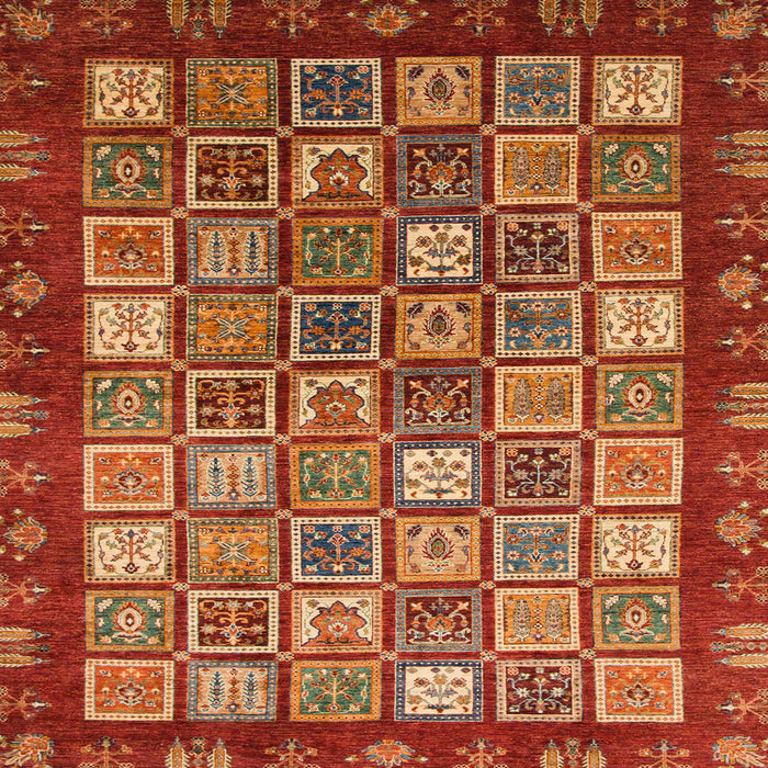 Square Abstract Red Modern Rug, abs461