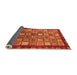 Sideview of Abstract Orange Modern Rug, abs461org