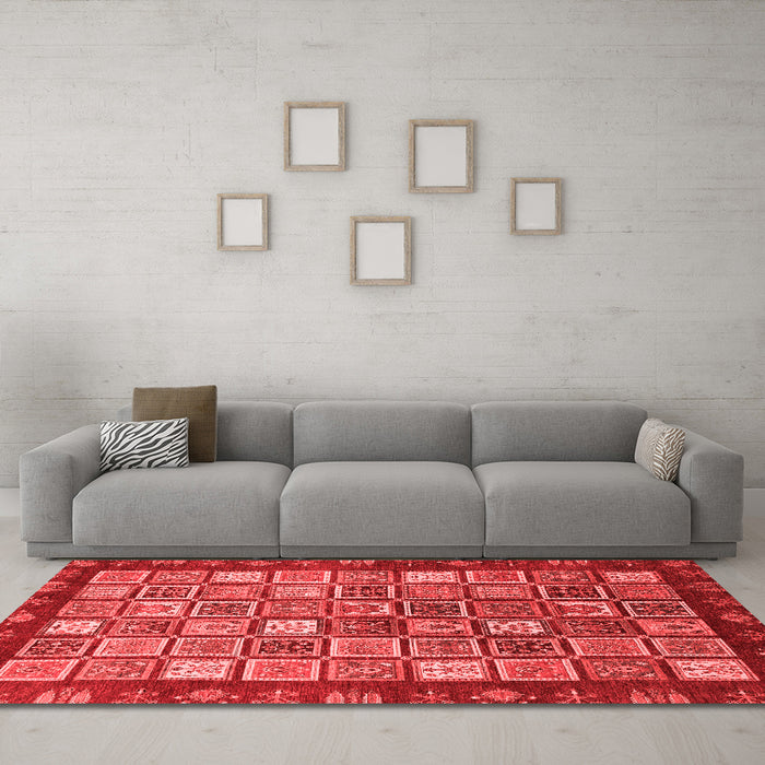 Modern Red Washable Rugs