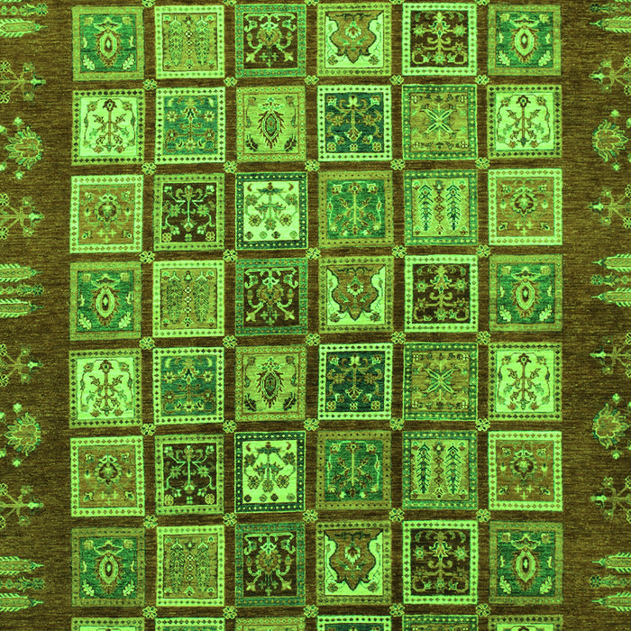 Machine Washable Abstract Green Modern Area Rugs, wshabs461grn