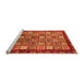 Sideview of Machine Washable Abstract Orange Modern Area Rugs, wshabs461org