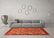 Machine Washable Abstract Orange Modern Area Rugs in a Living Room, wshabs461org