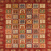 Square Machine Washable Abstract Red Rug, wshabs461