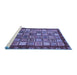 Sideview of Machine Washable Abstract Blue Modern Rug, wshabs461blu