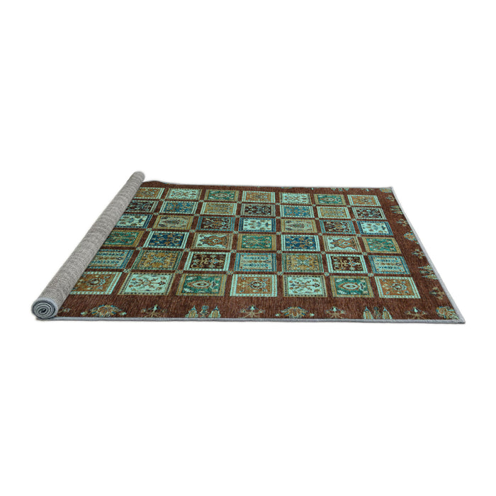 Sideview of Machine Washable Abstract Light Blue Modern Rug, wshabs461lblu