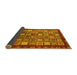 Sideview of Abstract Yellow Modern Rug, abs461yw