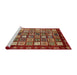 Sideview of Machine Washable Abstract Tomato Red Rug, wshabs462