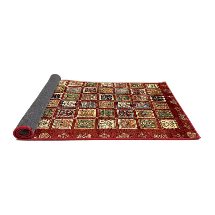Sideview of Abstract Red Modern Rug, abs462